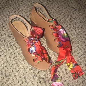 Brand new bamboo wedge Sandles